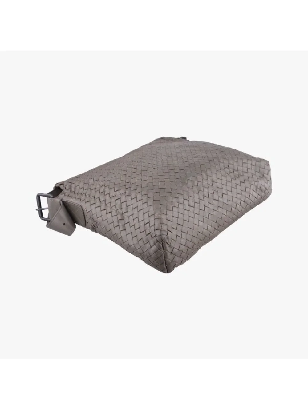Bottega Veneta Intrecciato Gray Lambskin Shoulder Bag
